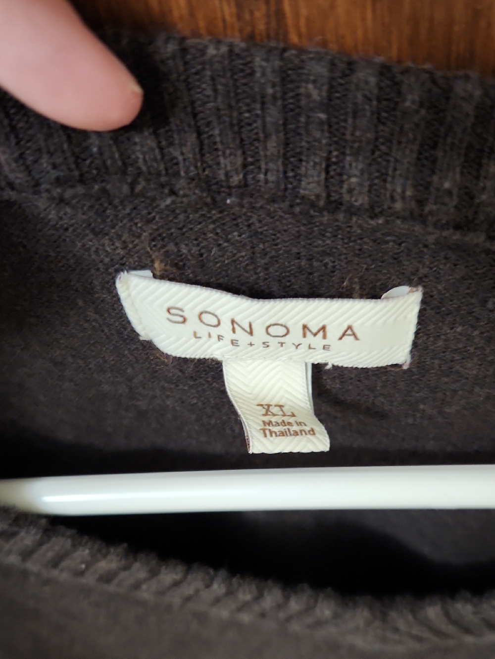 Sonoma V-Neck Sweater — Brown Charcoal - Picture 2 of 5